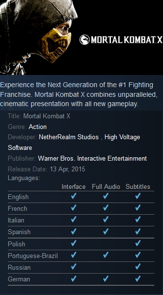 Mortal Kombat X + Goro DLC Steam - Click Image to Close